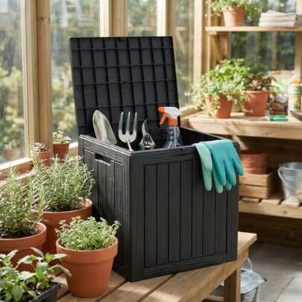 Outdoor Furniture Bench - Waterproof Resin Outdoor Storage Box with