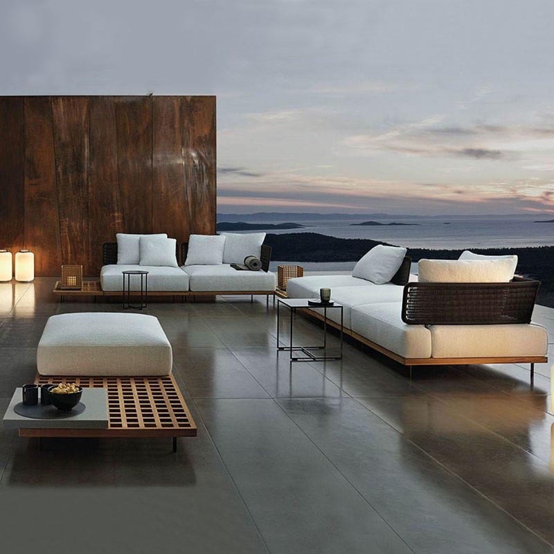 Outdoor Furniture Teak - qw-Outdoor Sofa Patio Villa Terrace Furniture