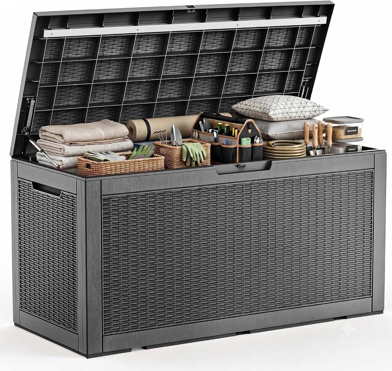 Outdoor Furniture Bench - Large Outdoor Waterproof Resin Storage Deck