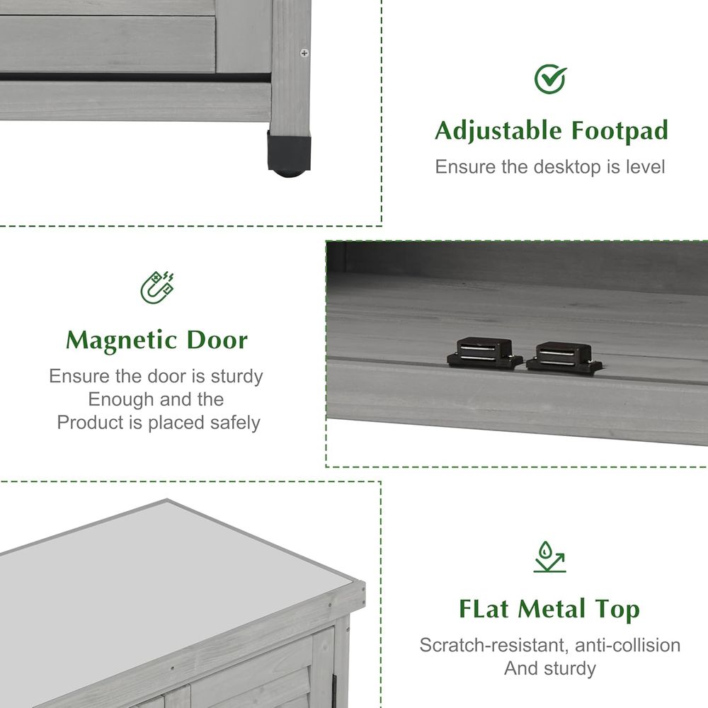 Outdoor Storage Cabinet & Pott - огляд і ціна Outdoor Furniture Bench