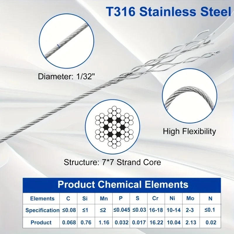 50m Heavy Duty 304 Stainless S - огляд і ціна Outdoor Furniture Rope
