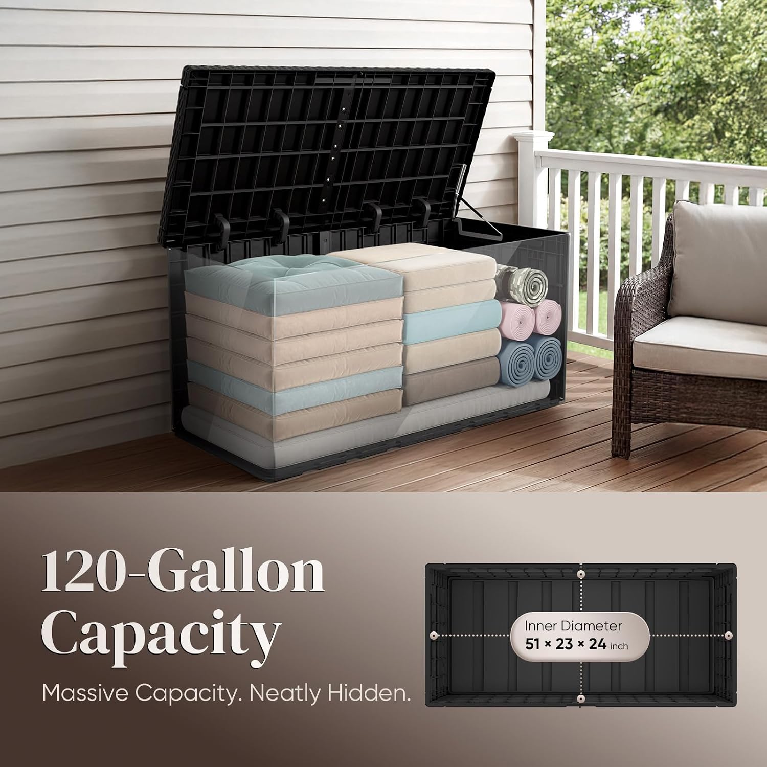 120 Gallon Large Outdoor Stora - огляд і ціна Outdoor Furniture Bench