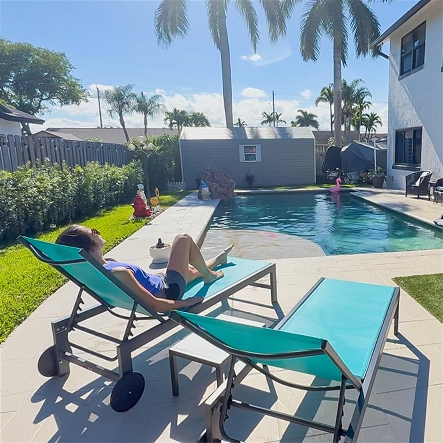 Pool Chaise Lounge with Wheels - огляд і ціна Outdoor Furniture Quick Dry