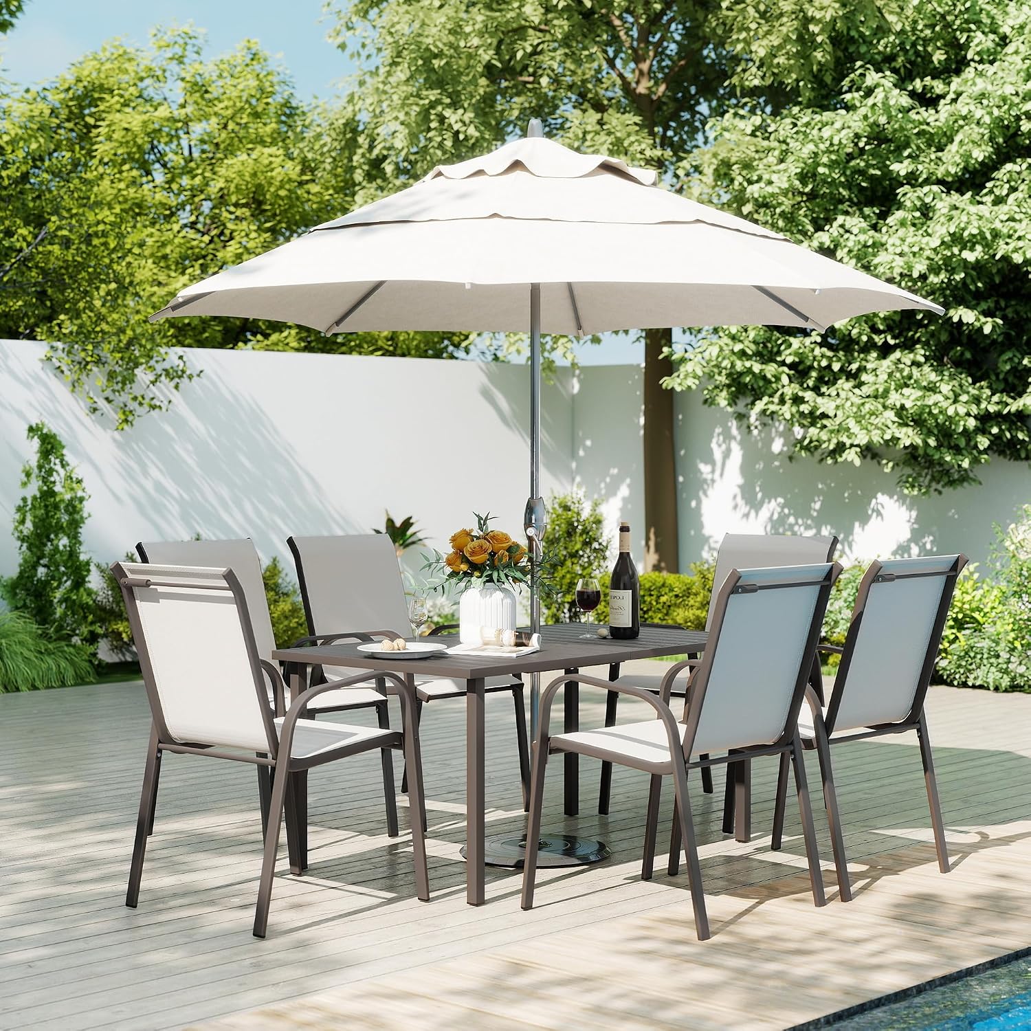 Outdoor Patio Dining Set, 6 Qu - огляд і ціна Outdoor Furniture Quick Dry