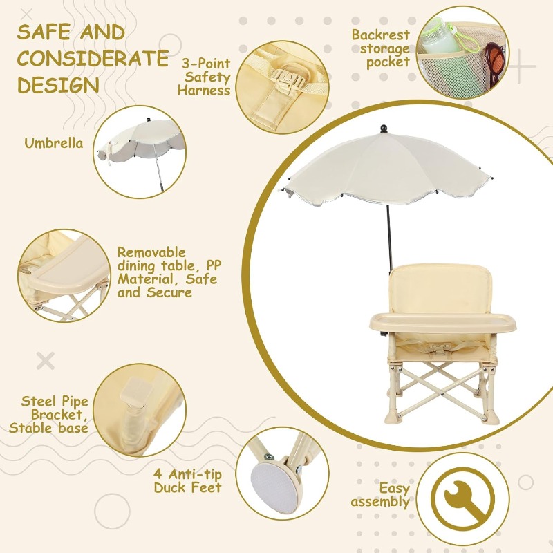 Baby Outdoor Beach Chair with  - огляд і ціна Outdoor Furniture Table And Chairs