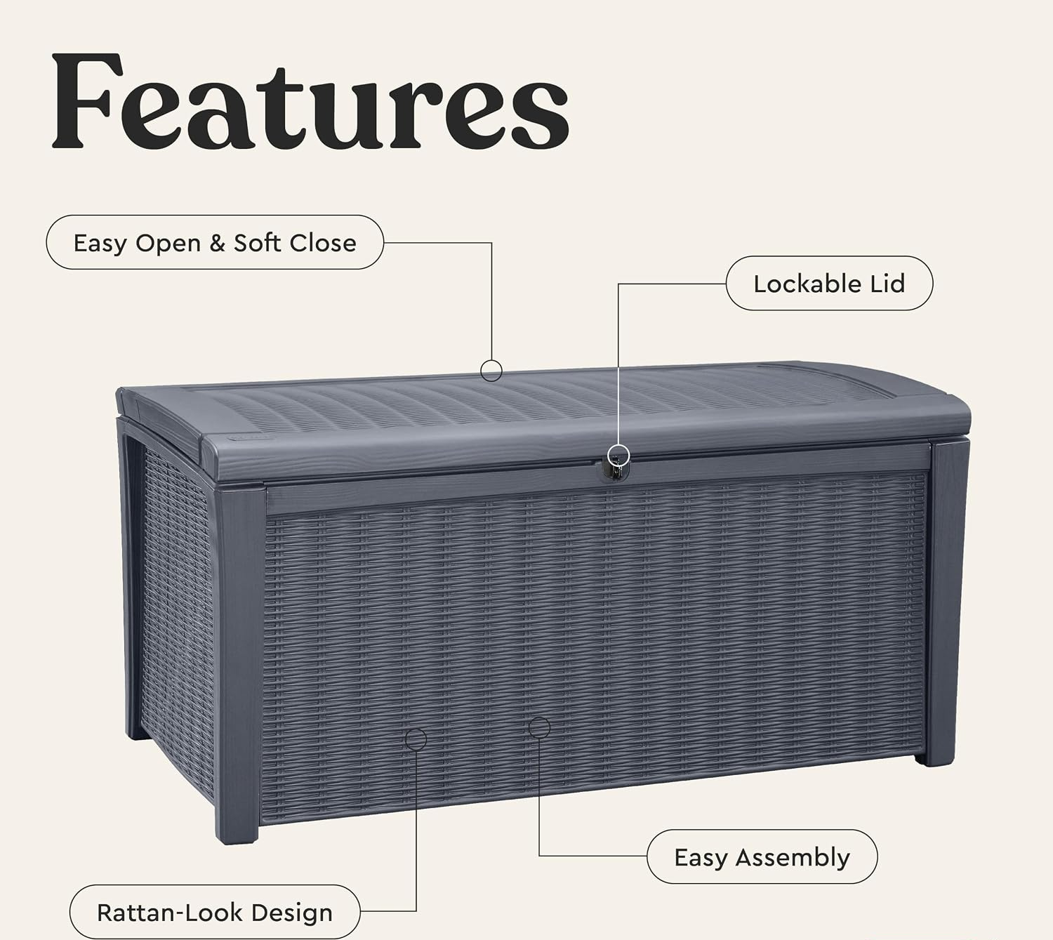 110 Gallon Outdoor Storage Dec - огляд і ціна Outdoor Furniture Bench