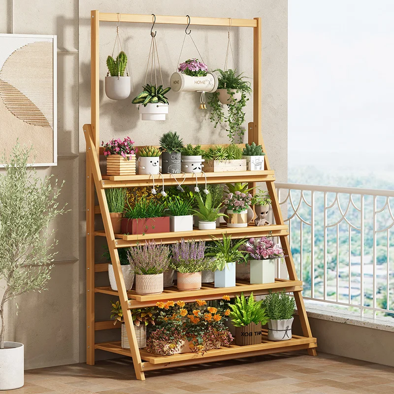 Solid Wood Flower Shelf Plant  - огляд і ціна Outdoor Furniture Design