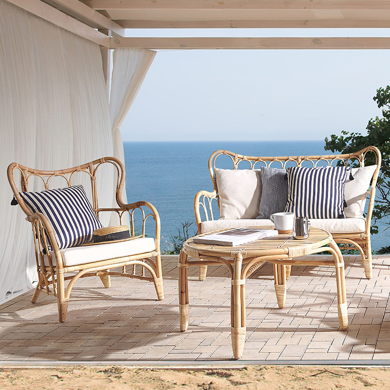 Custom Natural Real Rattan Sof - огляд і ціна Outdoor Furniture Indonesia