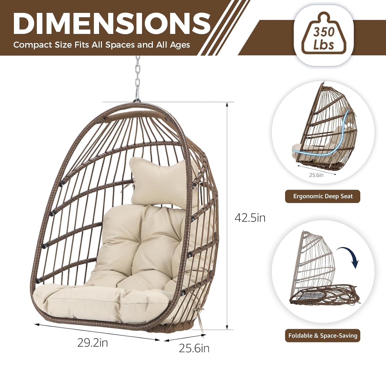 Outdoor Hanging Egg Chair With - огляд і ціна Outdoor Furniture Without Cushions
