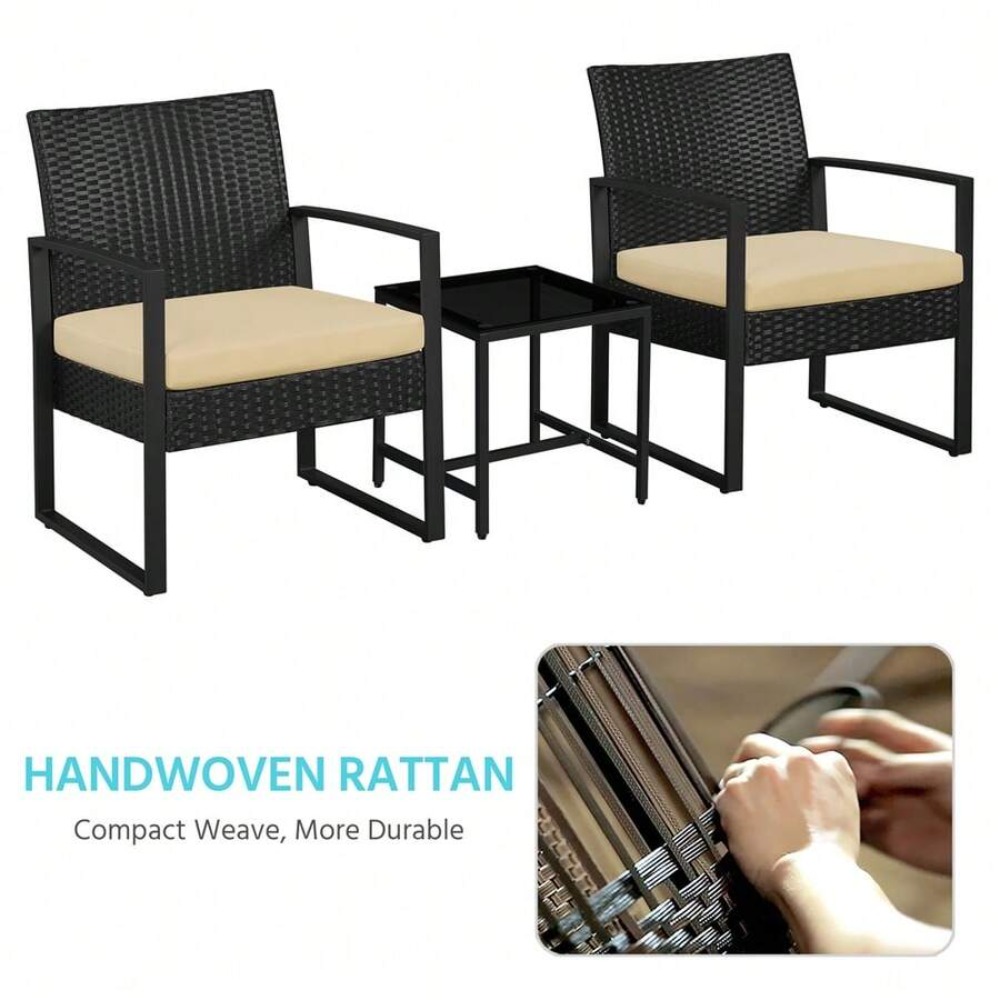 3 Piece Outdoor Wicker Furnitu - огляд і ціна Outdoor Furniture Table And Chairs