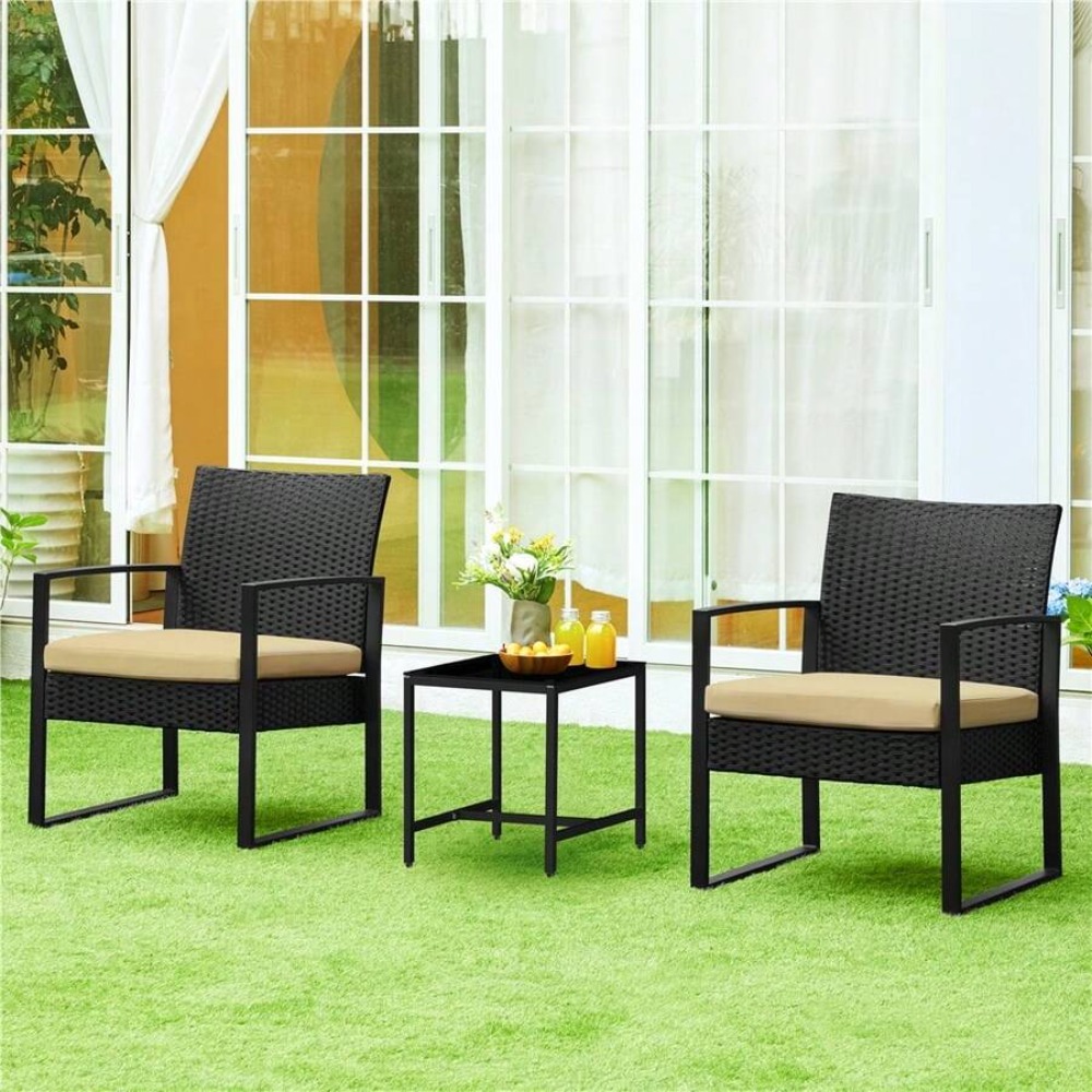 3 Piece Outdoor Wicker Furnitu - огляд і ціна Outdoor Furniture Table And Chairs