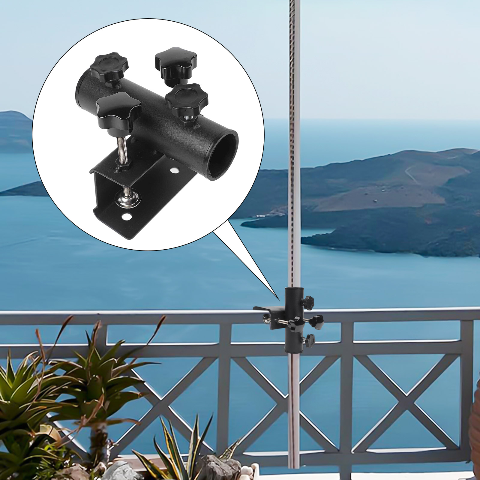 Balcony Umbrella Holder Clamp  - огляд і ціна Outdoor Furniture With Umbrella
