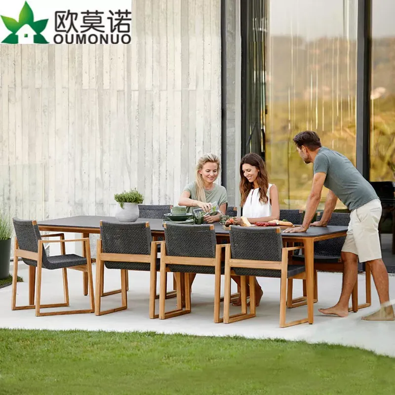 Outdoor Rattan Teak Dining Set - огляд і ціна Outdoor Furniture Teak