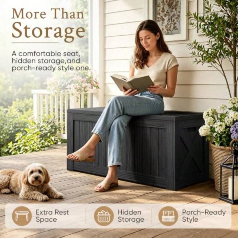 120 Gallon Deck Box Outdoor St - огляд і ціна Outdoor Furniture Bench