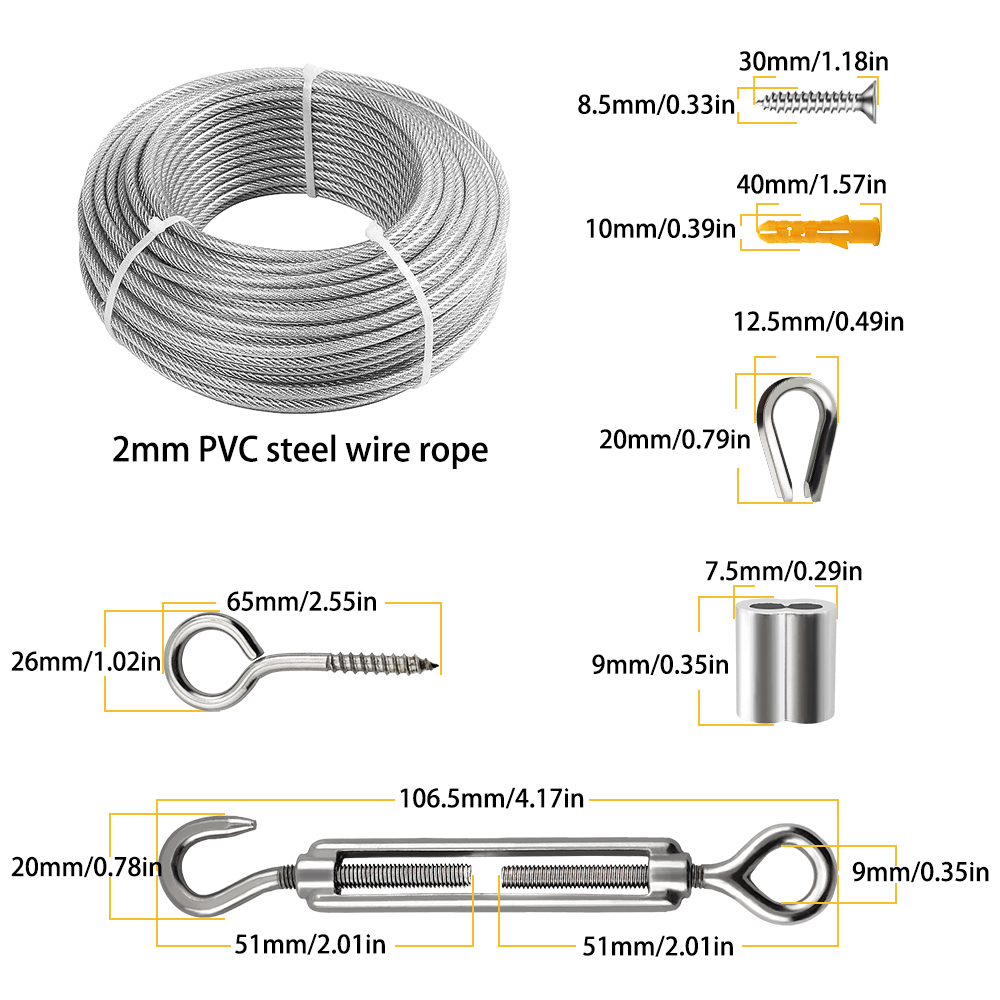 10-25M Steel Wire Rope Stainle - огляд і ціна Outdoor Furniture Rope