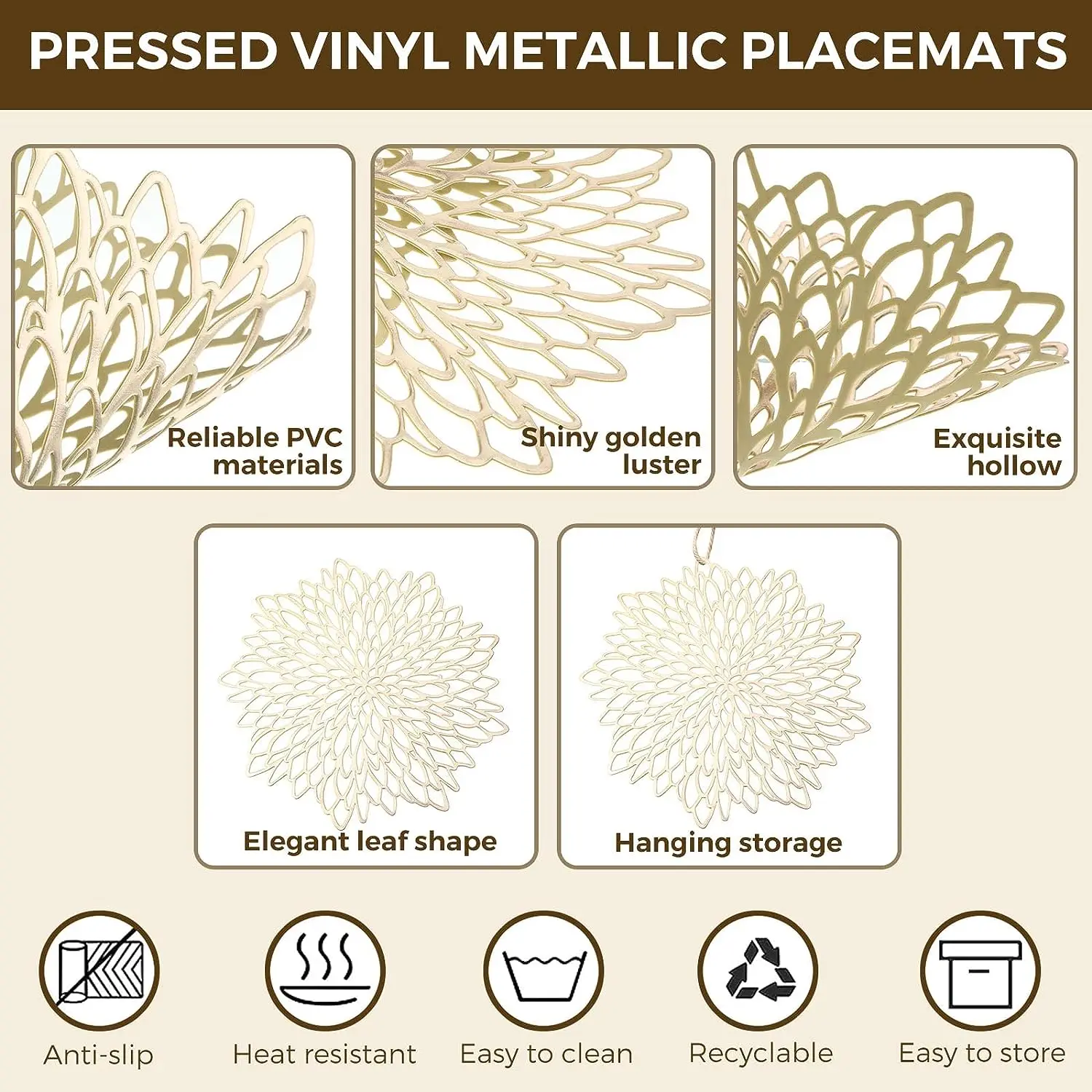 Set of 4 Metallic Placemats Se - огляд і ціна Outdoor Furniture Design