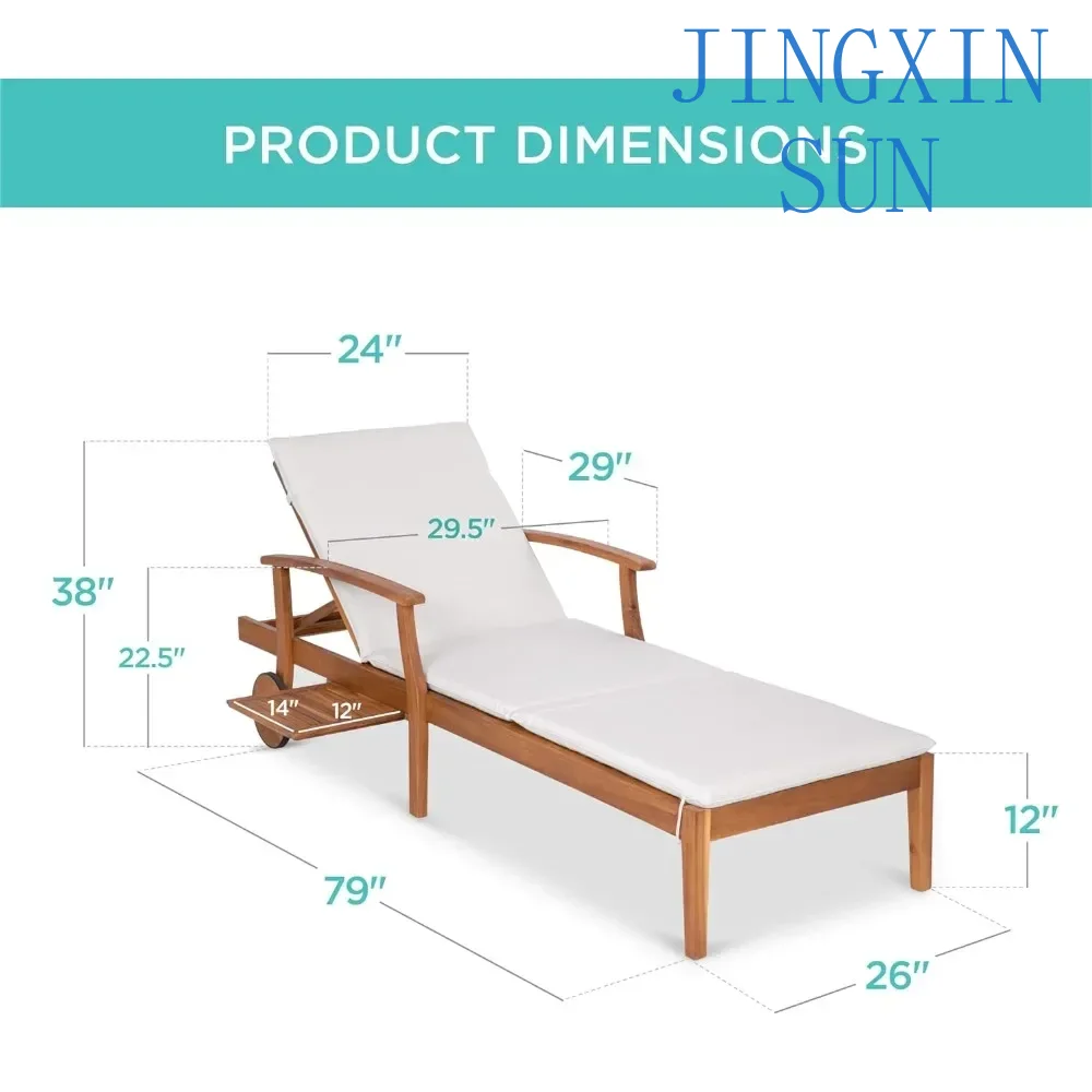 79x26in Acacia Wood Chaise Lou - огляд і ціна Outdoor Furniture Without Cushions